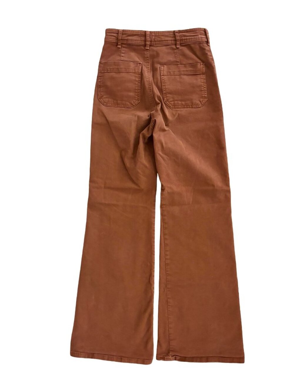 Marine Layer Bridget Full Length Flare Pant, Rust Brown, Size 2 - Picture 6 of 8